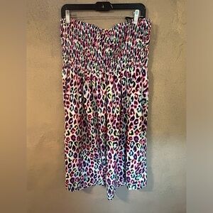 Tube tope sundress multicolor neon cheetah print size  18/20